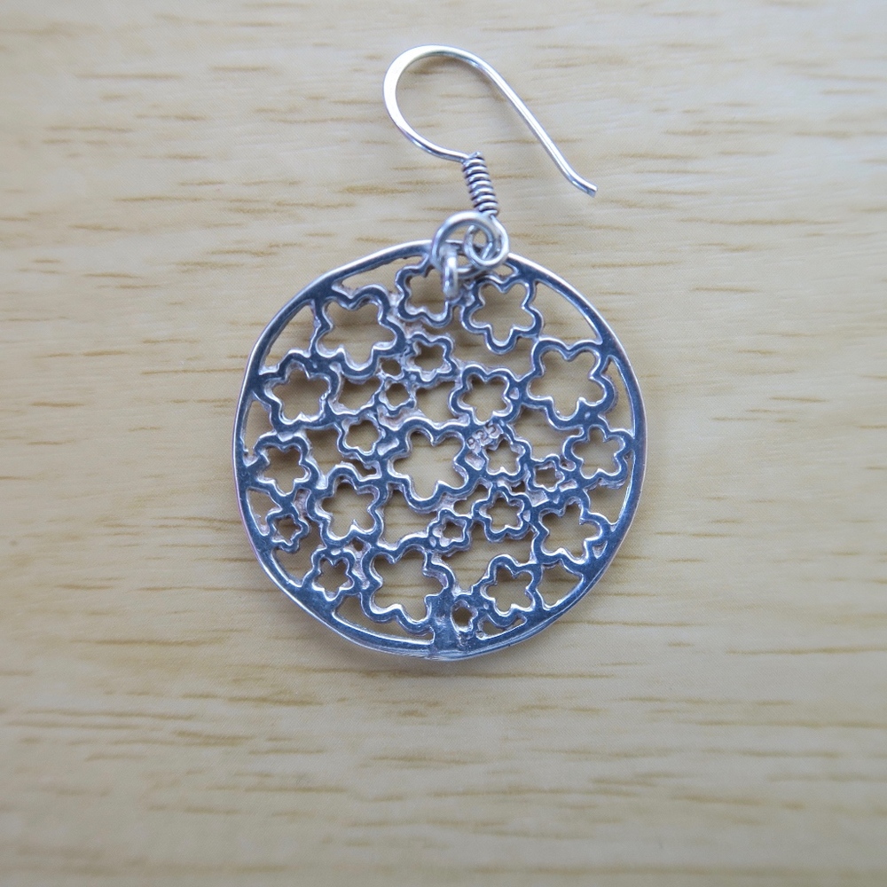 Stars Design Sterling Silver Earrings Hallmarked - Picture 2 of 4